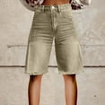 thumbnail image 2 of Seductiva Sales Casual Pants for Women Flare Denim Shorts for Women Wide Leg Denim Shorts Woman Vintage Floral Print High Waisted Straight Pants with Pockets, 2 of 4