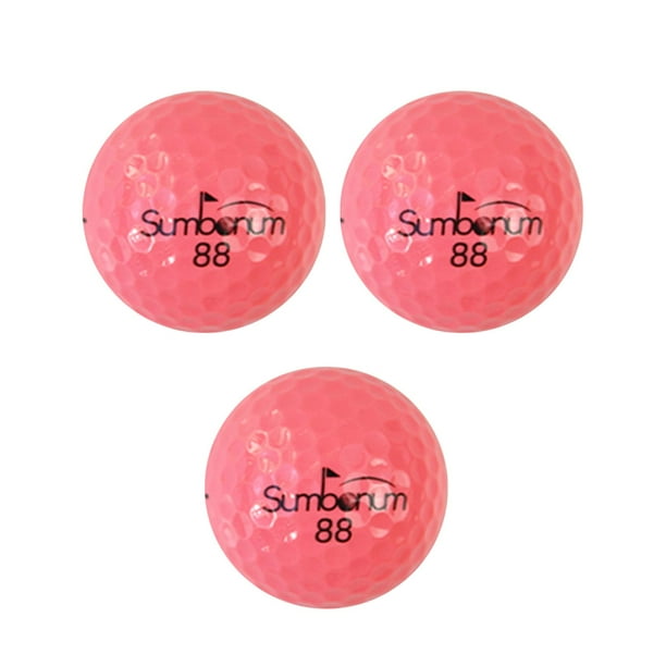 Pelotas de Golf de 3 Piezas, Pelota de Práctica de Golf de Doble Capa, Pelota de Entrenamiento de Golf de 1,68 Pulgadas, Pelota de Juego de Competició Rosa