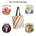 thumbnail image 7 of FORMRS Womens Canvas Tote Bag with Zipper Inner Pocket Shoulder Handbag, Striped Pattern, 7 of 7