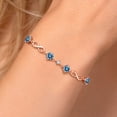 thumbnail image 4 of Gem Stone King 18K Rose Gold Plated Silver Bracelet Persian Blue Moissanite Created Sapphire (2.05 Cttw), 4 of 6