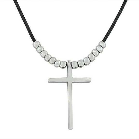 EDFORCE Stainless Steel Cross Cord Chain Religious Pendant Necklace
