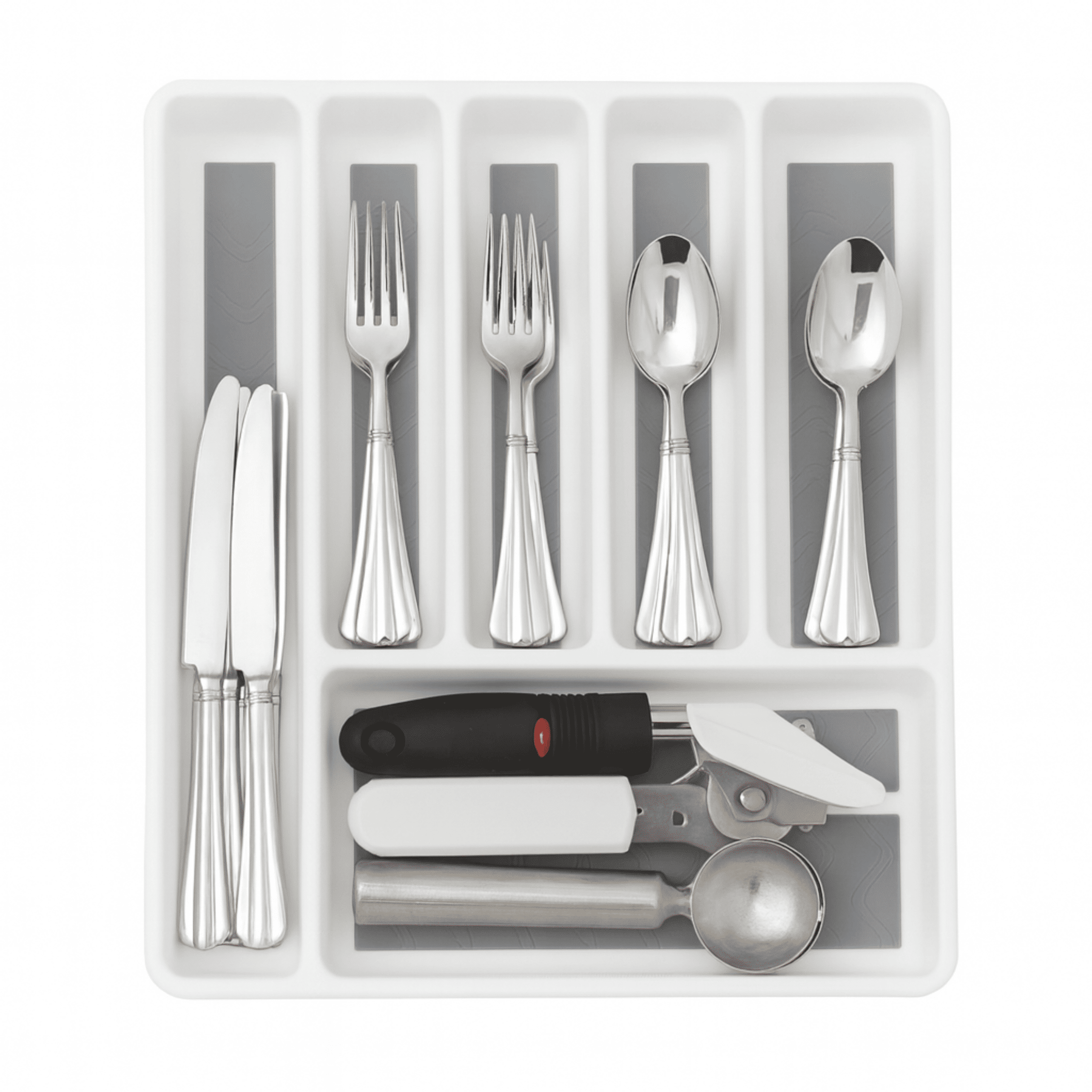 Lavish Home Silverware Drawer Organizer with 6 Sections and Nonslip Tray