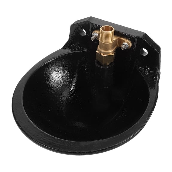 ELAYARD Heavy-Duty Cast Iron Livestock Water Bowl with Valve, Automatic Drinking System for Cattle, Sheep, and Farm Animals