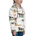 thumbnail image 3 of Fotbe Cute Farm Pattern Youth Pullover Hooded Sweatshirt, Boys Hoodie, Kangaroo Pocket Hoodie for Kids Girls -Medium, 3 of 6
