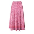 thumbnail image 4 of Crunowin Long Skirts for Women Floral Print High Waist Summer Beach Bohemian A Line Maxi Skirts Pink Size L, 4 of 6