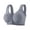 Gray, variant on Vintage Floral Jacquard Front Button Back Bralette, Wide Strap Full Support Wireless Comfort Bra, Lightweight Breathable Lingerie for Curvy & Mature Women