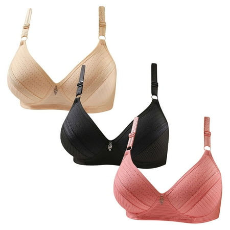 Gnurob Womens Plus Size Bralettes With Support  3 Pack No Underwire Padded Bra Lace Push Up Brassiere Comfort Breathable Bras Hide Back Fat Bralette for Women Clearance Saving A04-Beige X-Large