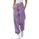 thumbnail image 2 of Pantalones Deportivos Holgados de Cintura Alta para Mujer, para Correr, Deportivos, de Entrenamiento, con Bolsillos Púrpura M, 2 of 7
