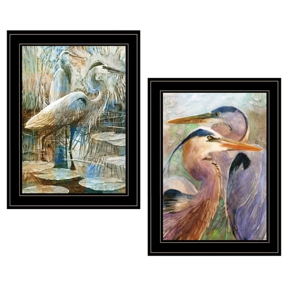Blue Heron Duet by Stellar Design Studio Print Wall Art Wood Multi-Color