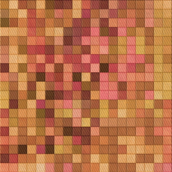 Ahgly Company Indoor Square Patterned Carrot Orange Area Rugs, 7' Square