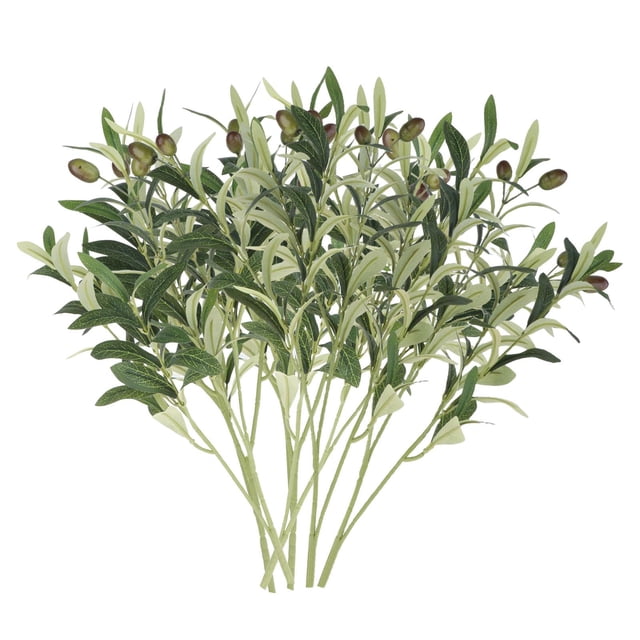 Ramas de olivo artificiales, ramas de olivo falsas para jarrones, coronas, decoración, hojas falsas 6 ramas pequeñas