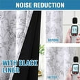 thumbnail image 5 of H.VERSAILTEX 100% Blackout Curtains Camellia Floral Printed Drapes Leah Floral Thermal Bedroom Curtains for Living room with Black Liner 2 Panels,52" x 108",Grey, 5 of 6