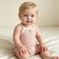 thumbnail image 4 of biudgviw Baby Girl Clothes Breathable Plaid Camisole Bodysuit Newborn Infant Outfit Button Front Sleeveless Casual Onesies(Pink,12-18 Months), 4 of 7