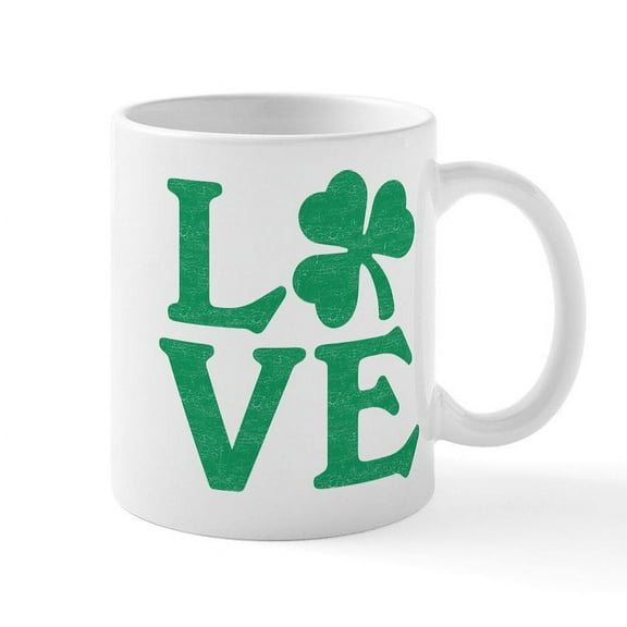 CafePress - Love Shamrock - 11 oz Ceramic Mug - Novelty Coffee Tea Cup
