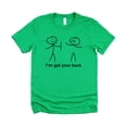 thumbnail image 4 of I've Got Your Back Shirt for Men Funny Stick Figure Graphic Tee for Adults Vintage Green shirt Adult X-Large, 4 of 5