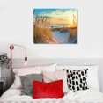 thumbnail image 3 of Creowell Beach Ocean Picture Decor Wall Art Blue Natural Landscape for Office Living Room Canvas Framed 20x16in, 3 of 3