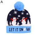 thumbnail image 2 of Snowman Reindeer LED Light up Knit Warm Hat Beanie Cap Christmas Party Supply, 2 of 9