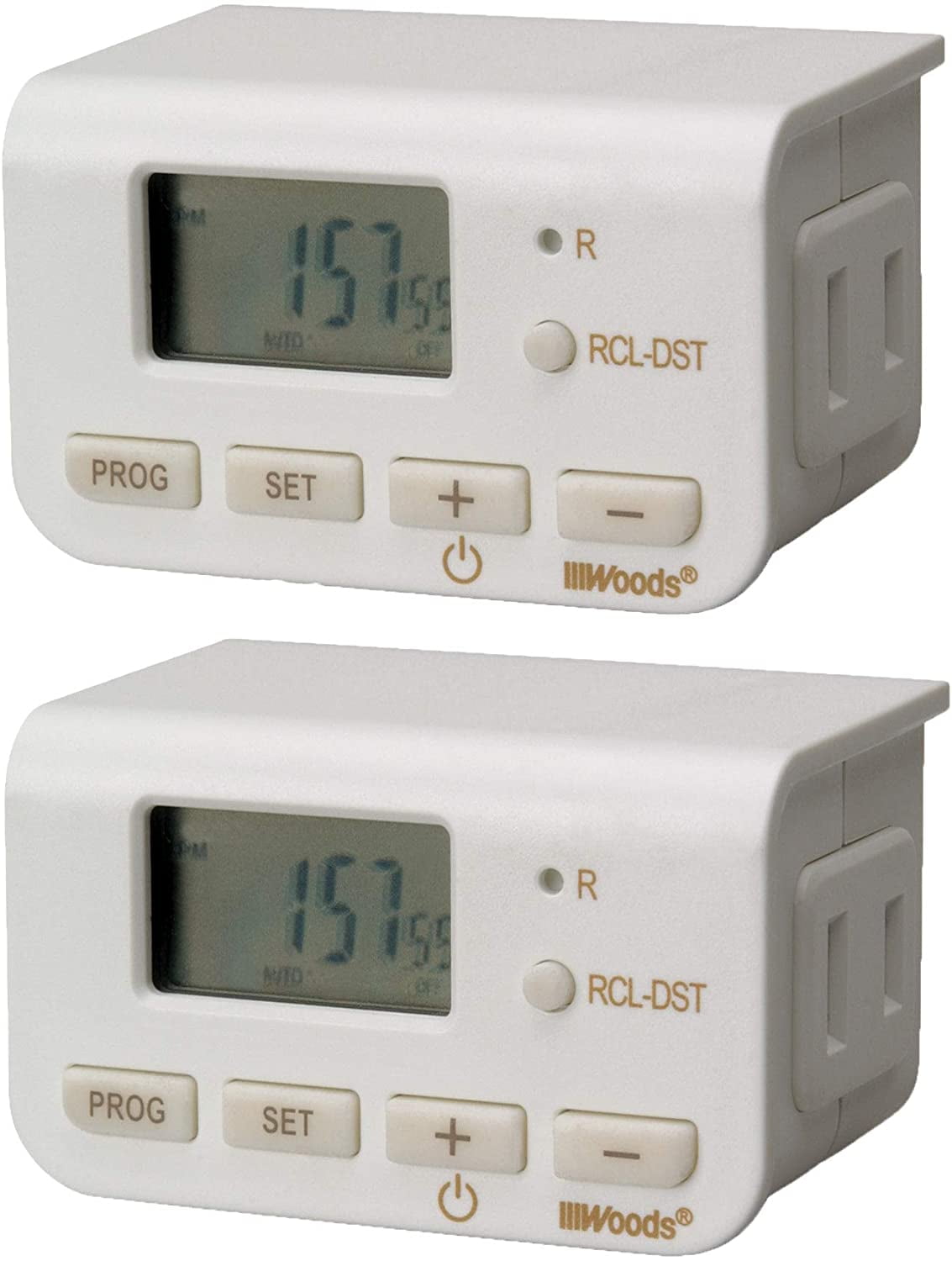 Woods Coleman Cable 50007 Digital Settings, Indoor Lamp Timer, 2Pack