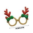 thumbnail image 3 of Funny Christmas Glasses Frames with Deer Antlers & Green Polka Dot Bow,Glitter Christmas Costume Eyeglasses for Christmas Party Favors Decorations(One Size Fits All), 3 of 7