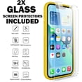 thumbnail image 3 of CellEver Heavy-Duty Silicone Case for iPhone 13 Pro Max - Two Shatterproof Glass Screen Protectors, Military Drop Protection, Scratch-Free Interior, Yellow, 3 of 10