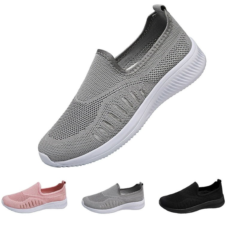 Wovix Women's Hands Free -ins Go Walk Flex Sneakers Lightweight Breathable Soft Daily Comfort Elastic Sock On Walking Lightweight Non- Fall Shoes Spring Summer