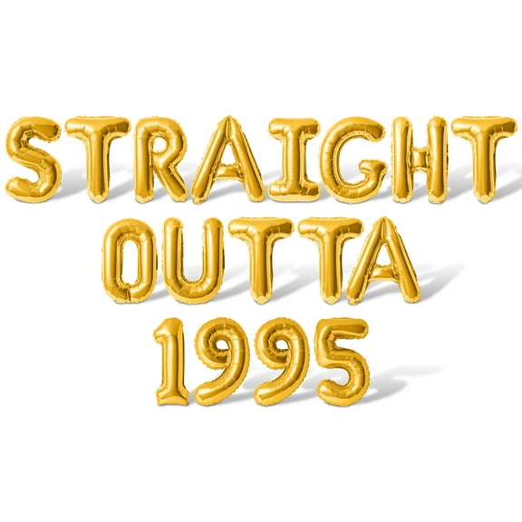 Letter Balloons - STRAIGHT OUTTA 1995 16" Inch Alphabet Letters Foil Mylar Balloon Birthday Party Banner (Gold)