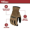thumbnail image 2 of Hyper Tough Cotton Duck Canvas Utility, Unisex Work Gloves, Brown, Medium, HT88981-23, 2 of 10