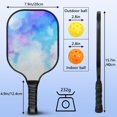 thumbnail image 4 of Pickleball Paddles Set Of 2, Fiberglass Surface, Fluid Smoke Aurora Art Style, 4 Balls & Bag, 4 of 5