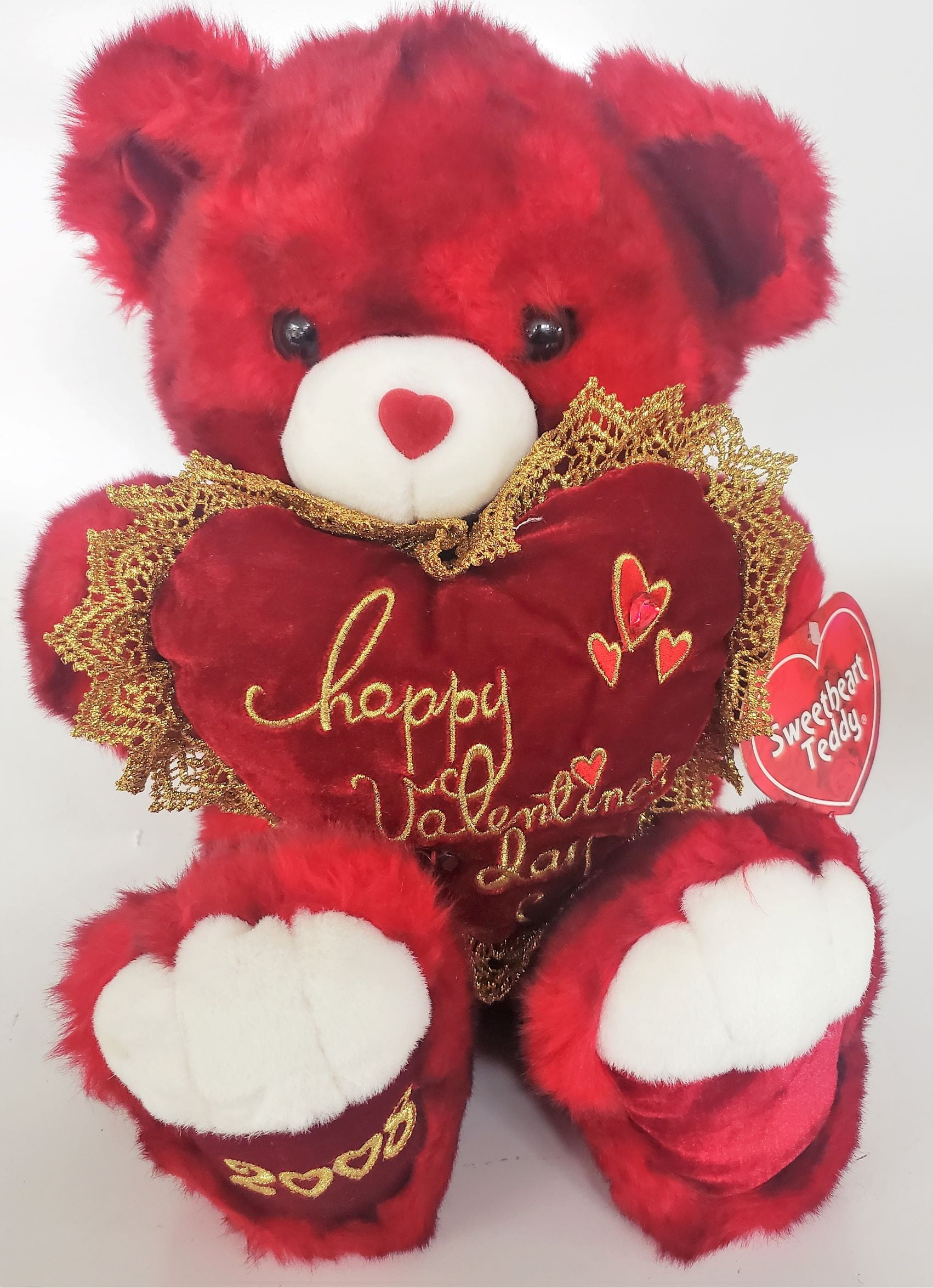 Dan Dee Brown Teddy Bear Plush Red Rose Flower 9" Stuffed Animal Valentine's Day for sale online 