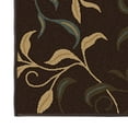 thumbnail image 2 of Ottomanson Leaf Hallway Runner Rug 2'7" x 9'10" - Non Slip Low Pile Carpet, Brown, 2 of 14