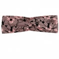 thumbnail image 1 of Abstract Headband, Blooming Flowers and Ballerina Silhouettes Dance with Petals, Elastic and Soft Women's Bandana for Sports and Everyday Use, Grey Red Coconut, by Ambesonne, 1 of 3