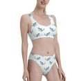 thumbnail image 2 of Fotbe Party Shark Cute Women's High Waisted Bikini Tankini Sets Two Piece Bathing Suits High Cut Scoop Neck Swimsuit-Medium, 2 of 8