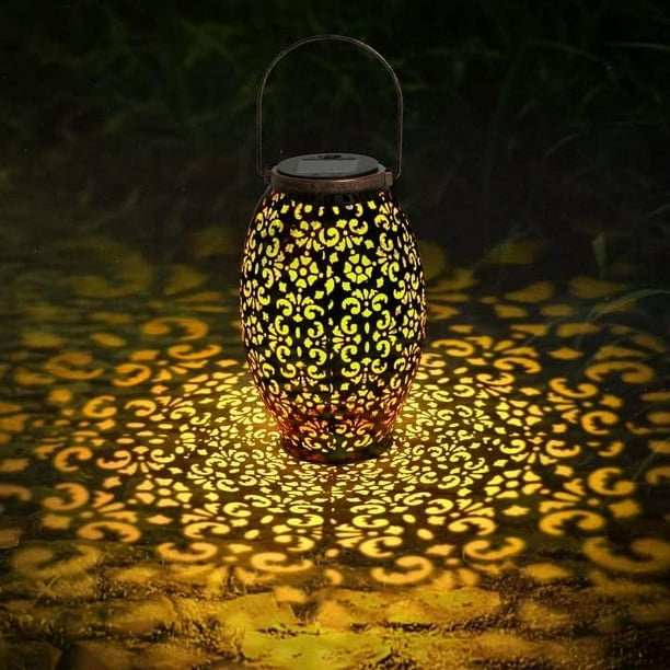Linterna solar al aire libre, lámpara solar al aire libre IP65 luz impermeable iluminación decorativa para jardín, terraza, patio, pasillo de césped, entrada, patio de fiesta y camino Lumten