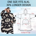 thumbnail image 4 of Oversized Wearable Blanket Hoodie,Spooky Halloween Icons Pattern Sherpa Blanket Hoodie with Super Pockets,Super Warm Fuzzy Pullover for Women & Men, 4 of 6