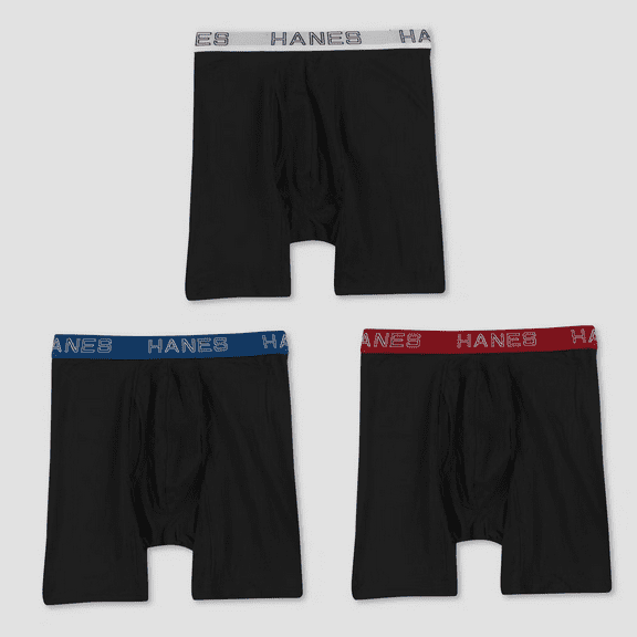 Hanes Premium Comfort Flex Fit Men's Boxer Briefs 3pk - Black, Small