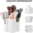 thumbnail image 3 of Plastic Makeup Brush Holder for Desk, Round Cosmetics Brushes Organizer with 4 Compartment, Storage Cup for Lipsticks, Hair Accessories, Beauty Tool i, 3 of 4