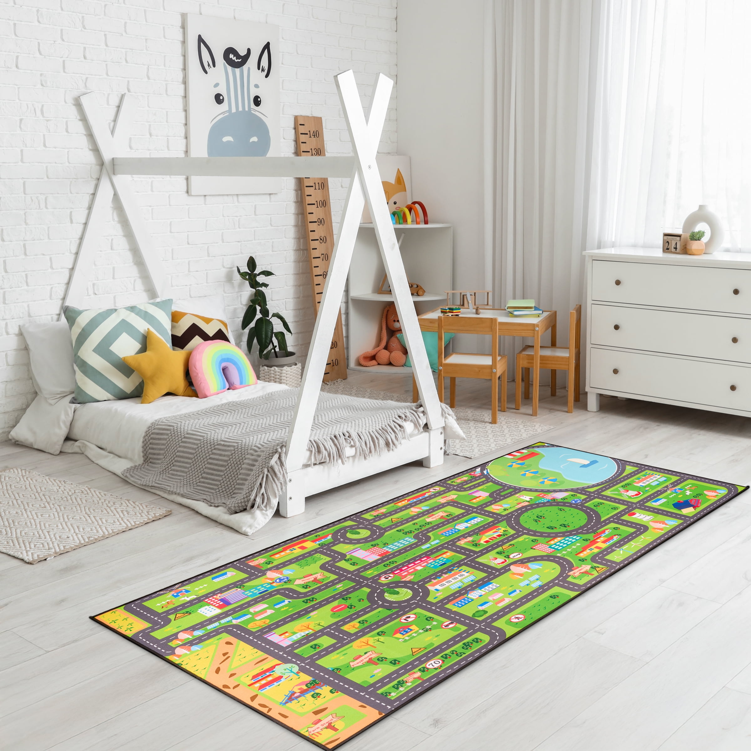 Sorbus Car Mat - 32" x 60" Large City Road Play Rug for Kids, Washable Carpet for Travel