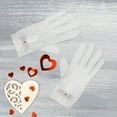 thumbnail image 4 of OULII Bridal White Lace Gloves with Unique Hollow Pattern for Wedding and Special Occasions, 4 of 7