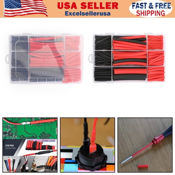 270PCS 3:1 Waterproof Dual Wall Adhesive Heat Shrink Wire Heatshrink Tubing Kits
