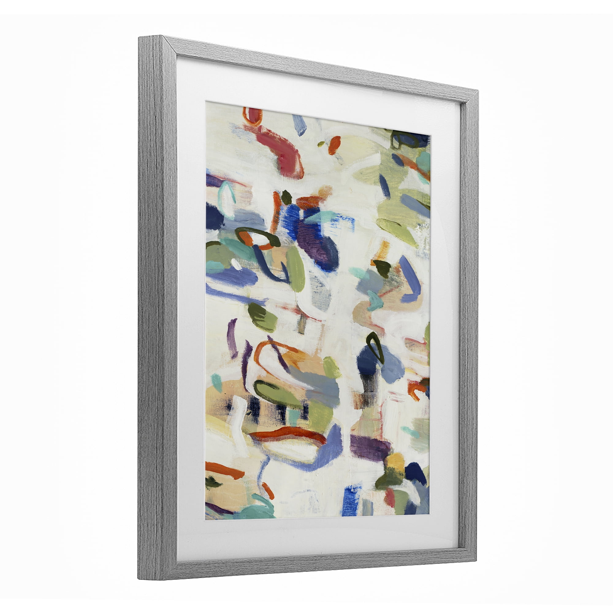 Stupell Industries Expressive Composition Brushstrokes Gray Framed Print Under Glass, design by Lisa Ridgers