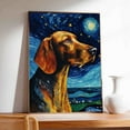 thumbnail image 2 of Redbone Coonhound Dog Art Canvas, Starry Night Van Gogh Oil Painting Art Print Poster Wall Decor Inspired Pomeranian Dog Pet Family Friend Peace, 2 of 4