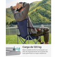 thumbnail image 4 of SONGMICS Sillas de Camping, Juego de 2 Sillas de Exterior, Apoyabrazos, Bolsillo para Tazas, Plegable, Carga de 120 kg, Azul Osucro MGCB01IN, 4 of 7