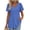 Blue, variant on Women's Summer Peplum Tops Short Sleeve Babydoll V Neck Shirt Ruffle Plus Size Tunic Top Solid Color Tees Blouses Maternity Clothes Camel 3XL