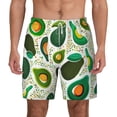 thumbnail image 2 of Picia Green Avocado pattern Mens Swim Trunks with Compression Liner Stretch Beach Shorts Quick Dry with Zipper Pockets No-Chafing Board Shorts-Medium, 2 of 9