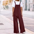 thumbnail image 6 of Dovford Women's Casual Corduroy Overalls Adjustable Straps Baggy Pants Wide Leg Jumpsuits with Pockets, 6 of 7