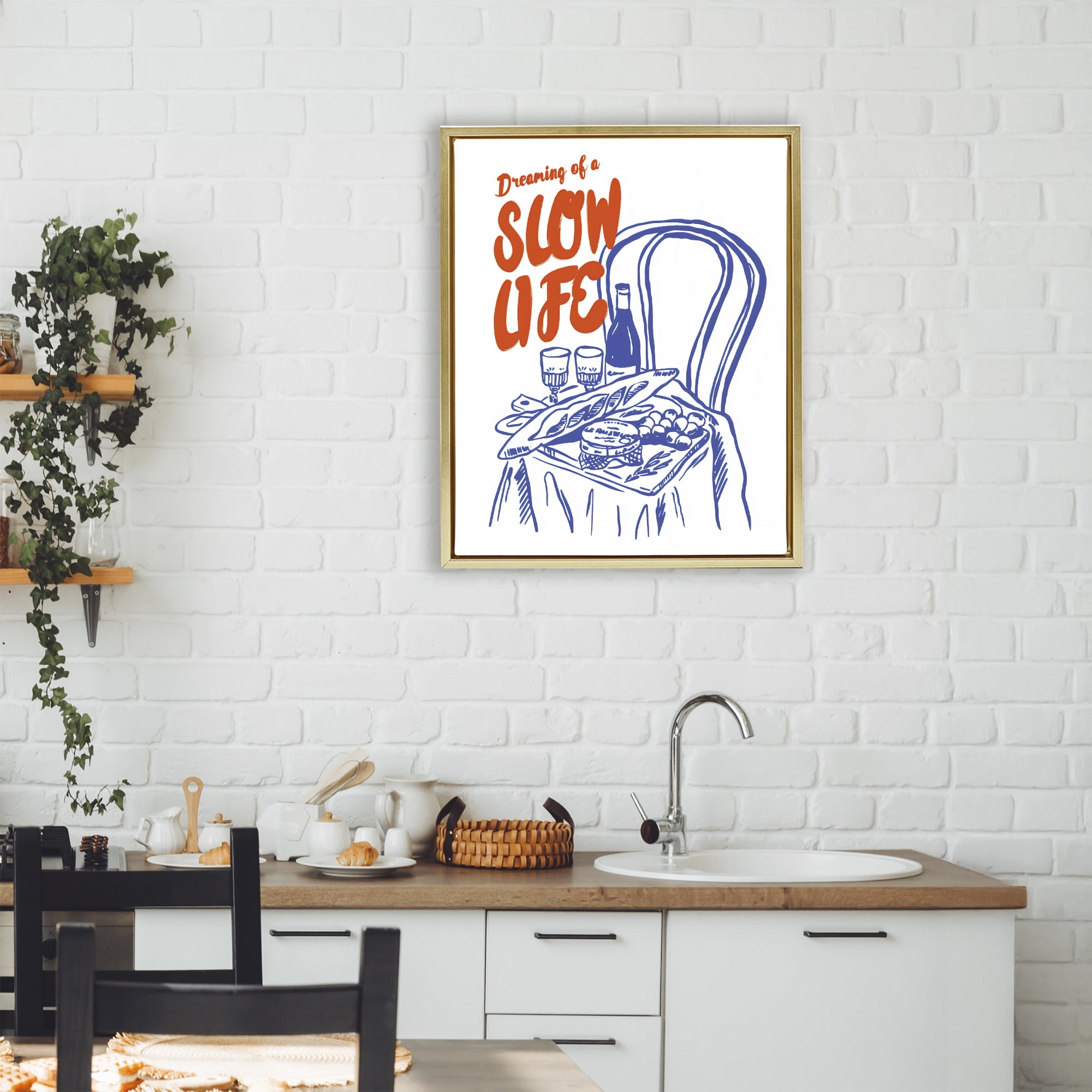 Stupell Industries Dreaming Of A Slow Life Gold Framed Floater Canvas Wall Art, design by The Prints Vibe