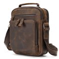thumbnail image 1 of Bolso bandolera de piel auténtica para hombre, estilo vintage, de piel de Caballo Loco, multifuncional, de piel de vaca, 1 of 4