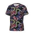 thumbnail image 5 of Vsdgher Snake And Flower Print Men's Dry Fit Mesh Athletic Shirts Moisture Wicking Tennis T-Shirt Tops, 5 of 9