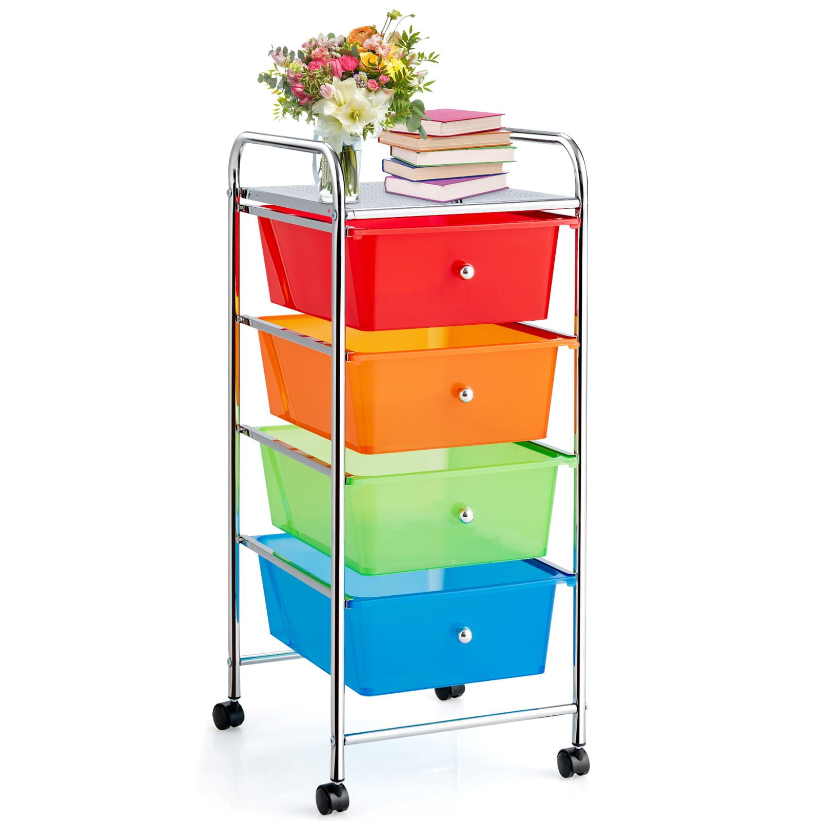 Giantexus Giantex Storage Drawer Carts, 20-Drawer Organizer, Utility Cart on Wheels, Multicolor2