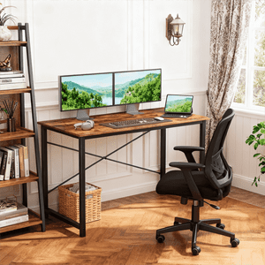 CONCETTA 40-Inch Computer Office Desk, Rust Brown